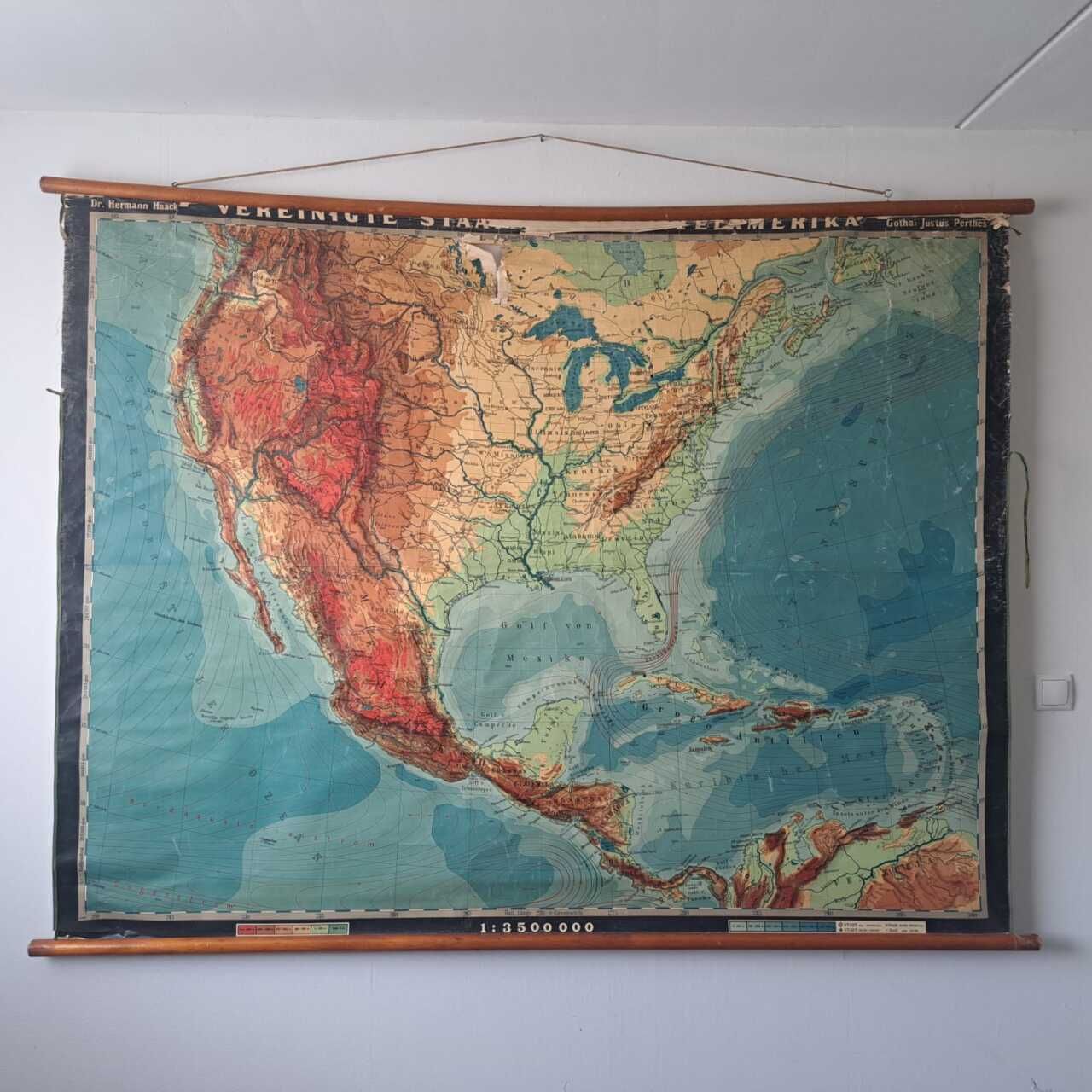 Vintage schoolkaart / landkaart