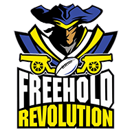 Logo for New Jersey AYF Jersey Shore in red and blue.