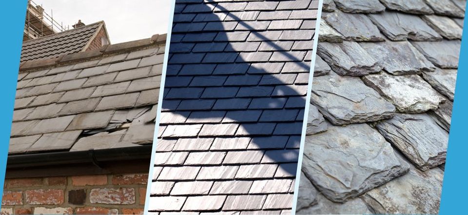 three examples of roof slating