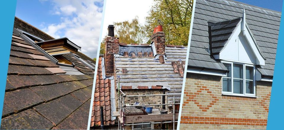 three examples of roof tiling
