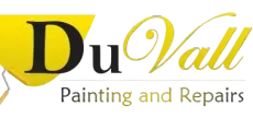 Du Vall Painting and Repairs logo with paint roller; yellow and black text.