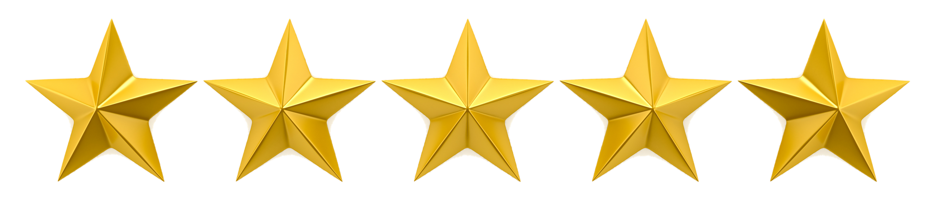 A row of gold stars on a white background.