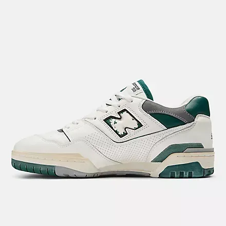New Balance-550 Sea Salt with Marsh Green and Shadow Grey