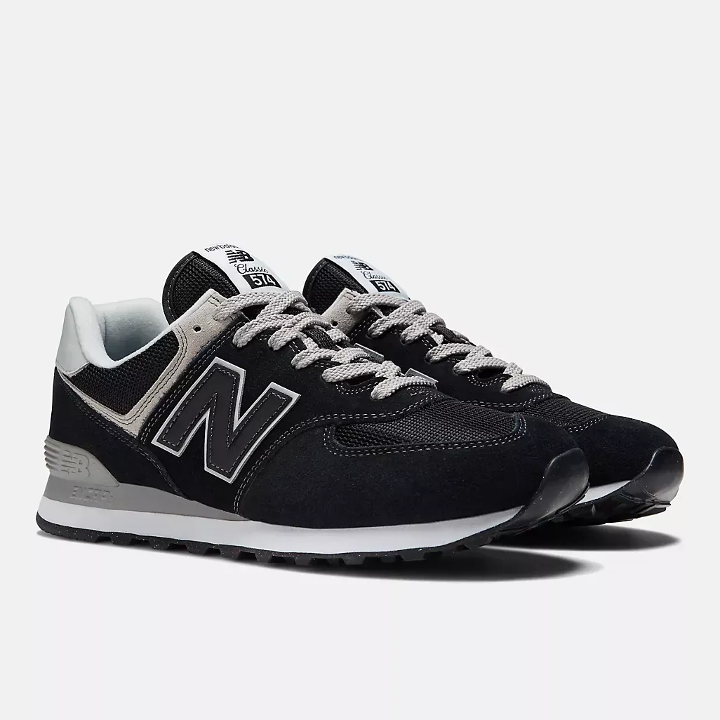 New Balance- 574 Black with White