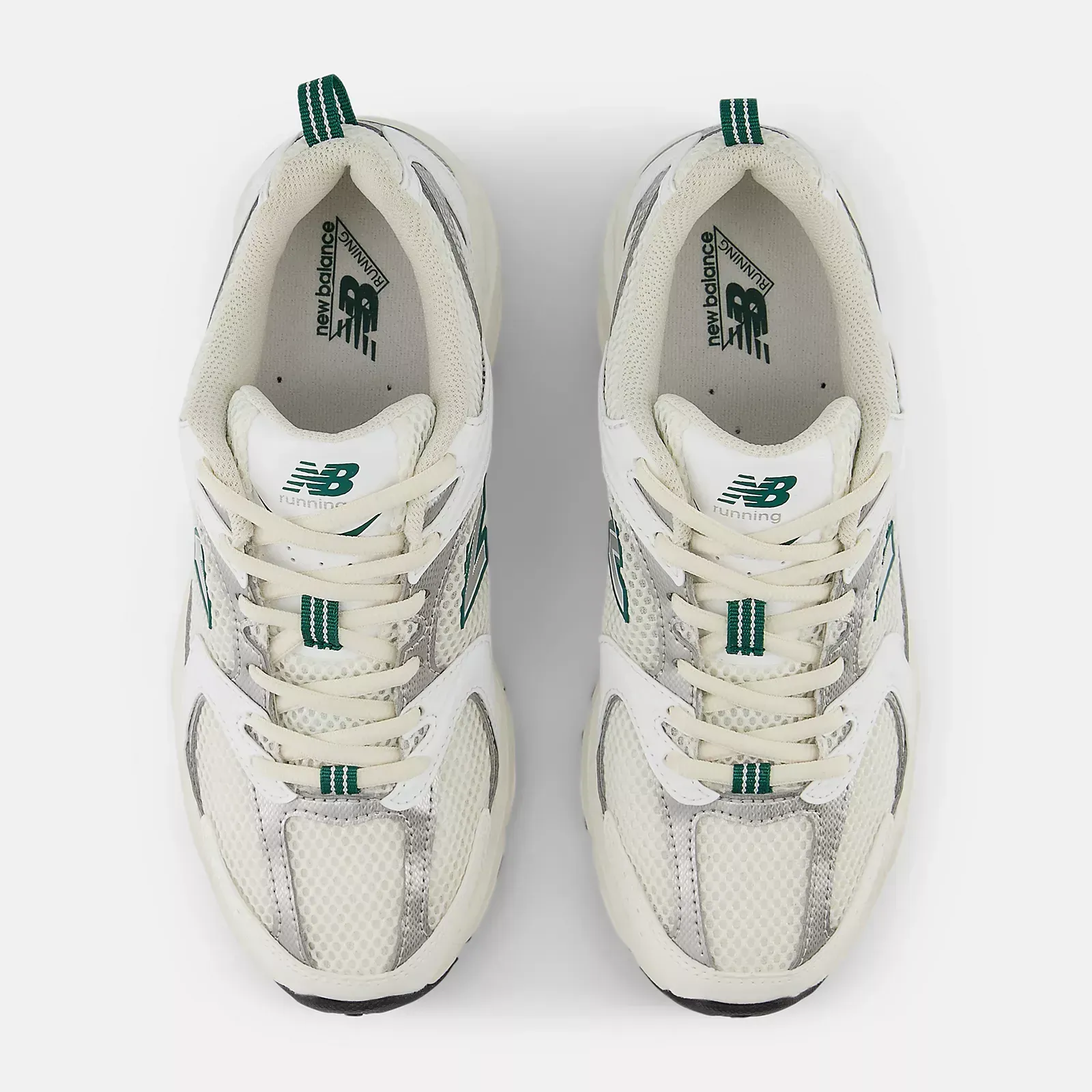 New Balance-530 Sea Salt with White and Marsh Green