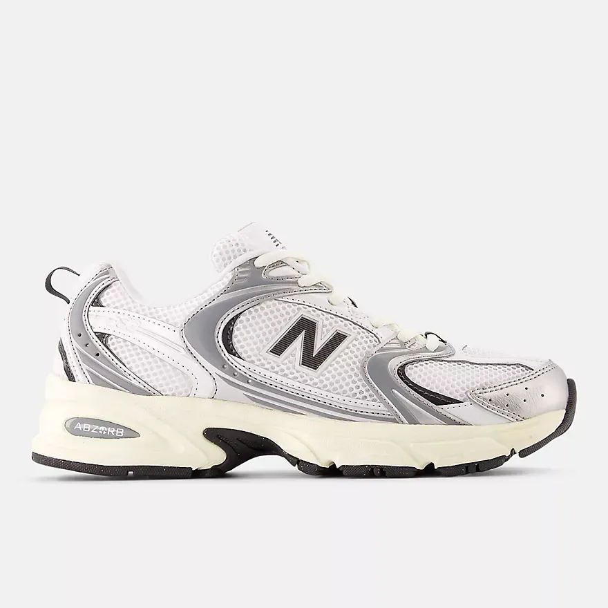 New Balance- 530 Silver Metallic with Black Cement