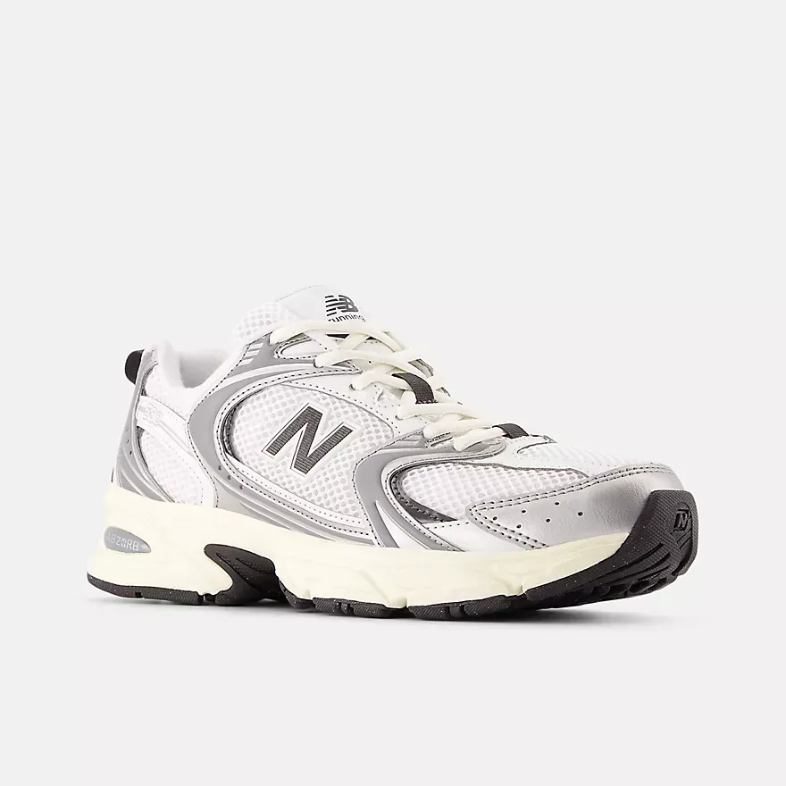 New Balance- 530 Silver Metallic with Black Cement