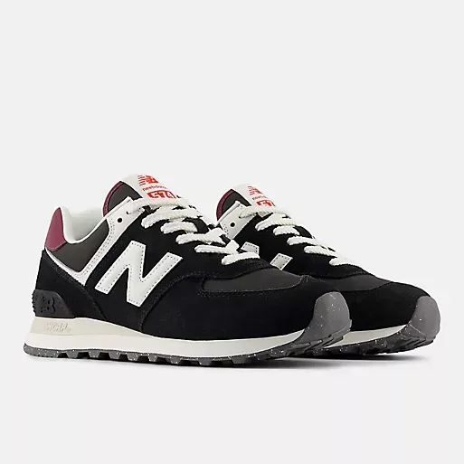 New Balance- 574 Black with White Women's