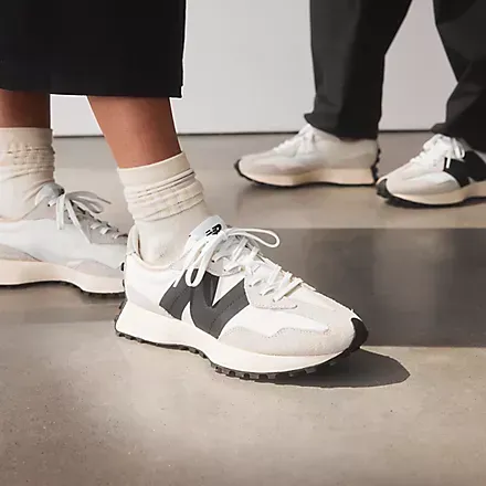New Balance-327 Sea Salt with White and Black Women's