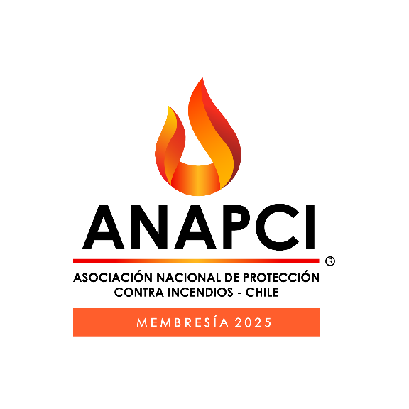 Logotipo de ANAPCI (Asociación Nacional de Protección contra Incendios de Chile). Icono de llama. Membresía: 2025.