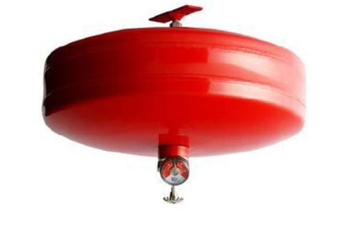 Sistema de extinción de incendios de techo rojo.