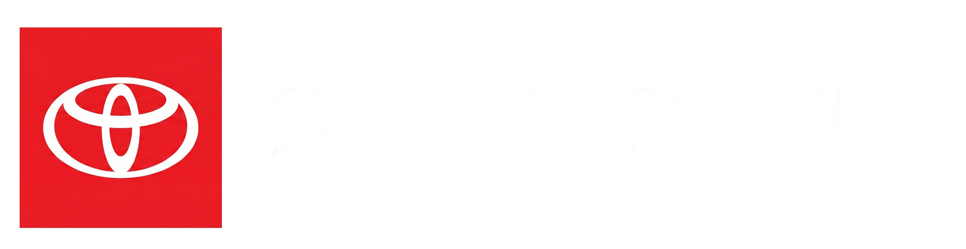 Un logotipo de Toyota rojo y blanco sobre un fondo blanco.