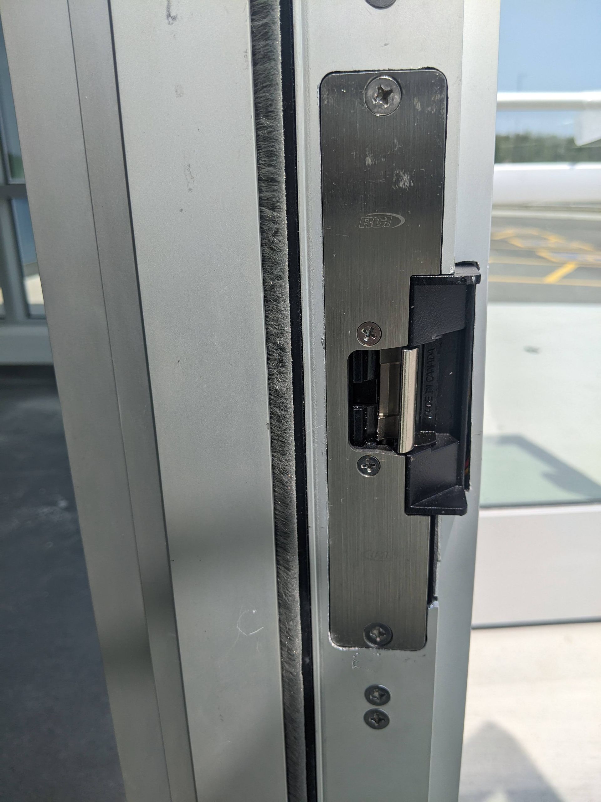 A close up of a door with a lock on it.