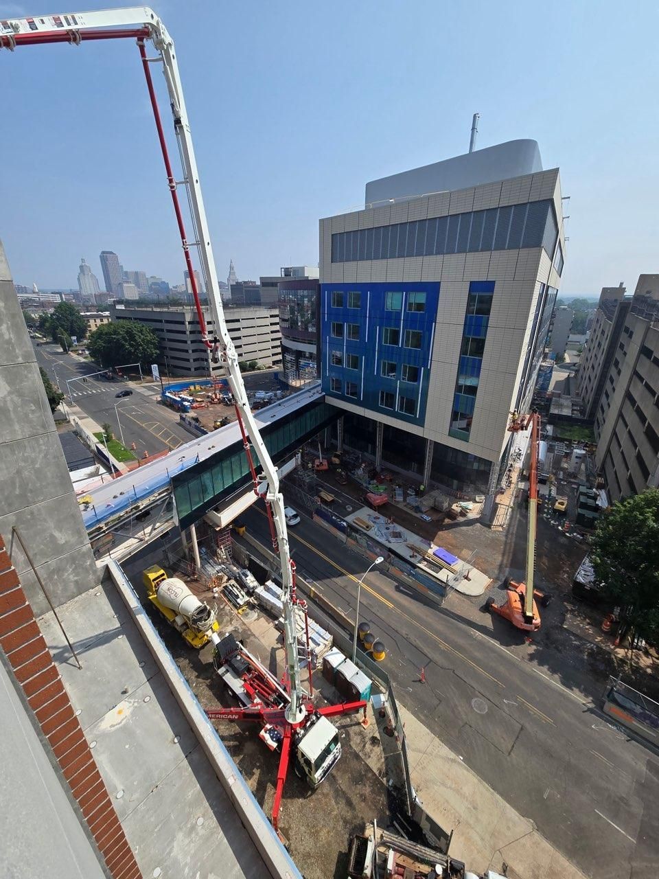 An Aerial View of A Concrete Base for A House Under Construction - Middletown, CT - American Concrete Pumping