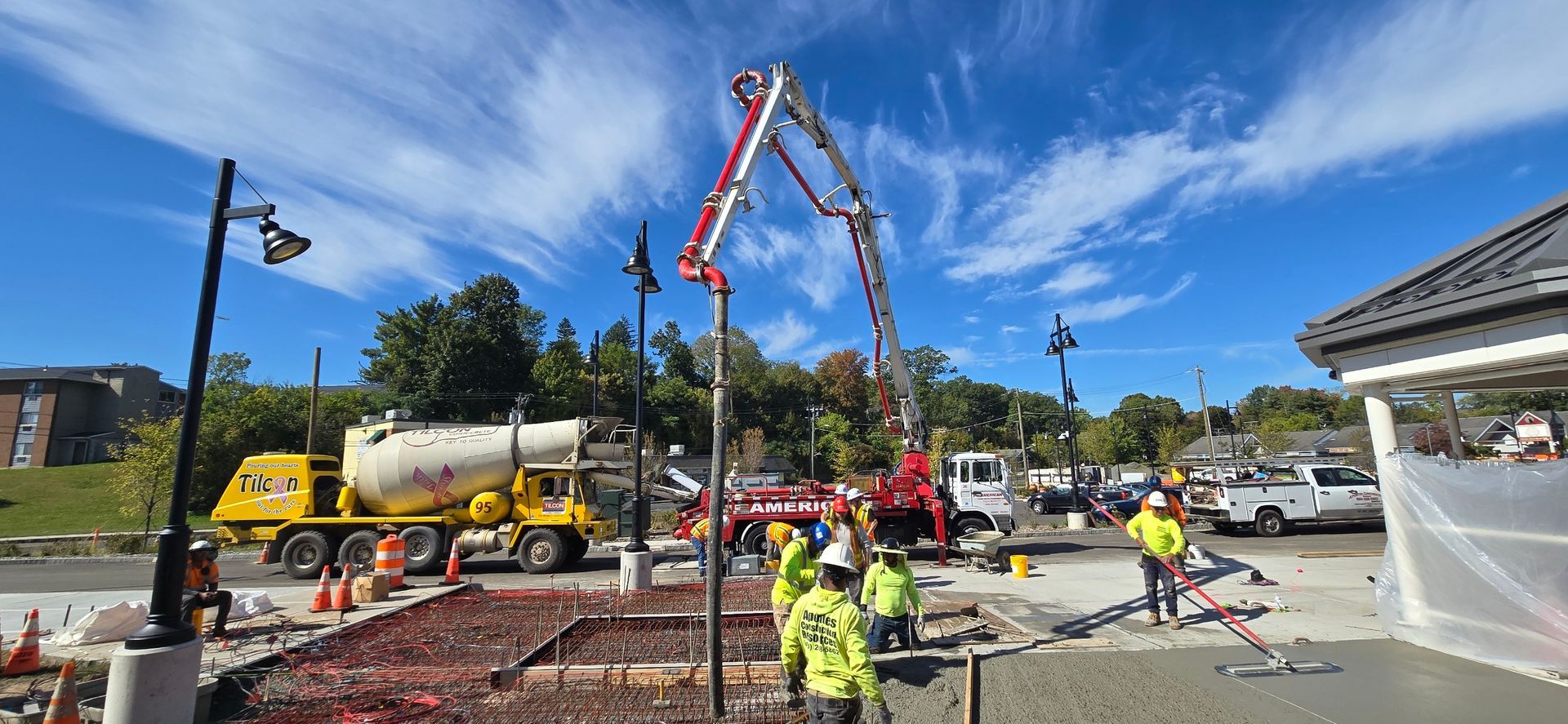 A Close-Up of A Concrete Floor with A Metal Mesh - Middletown, CT - American Concrete Pumping
