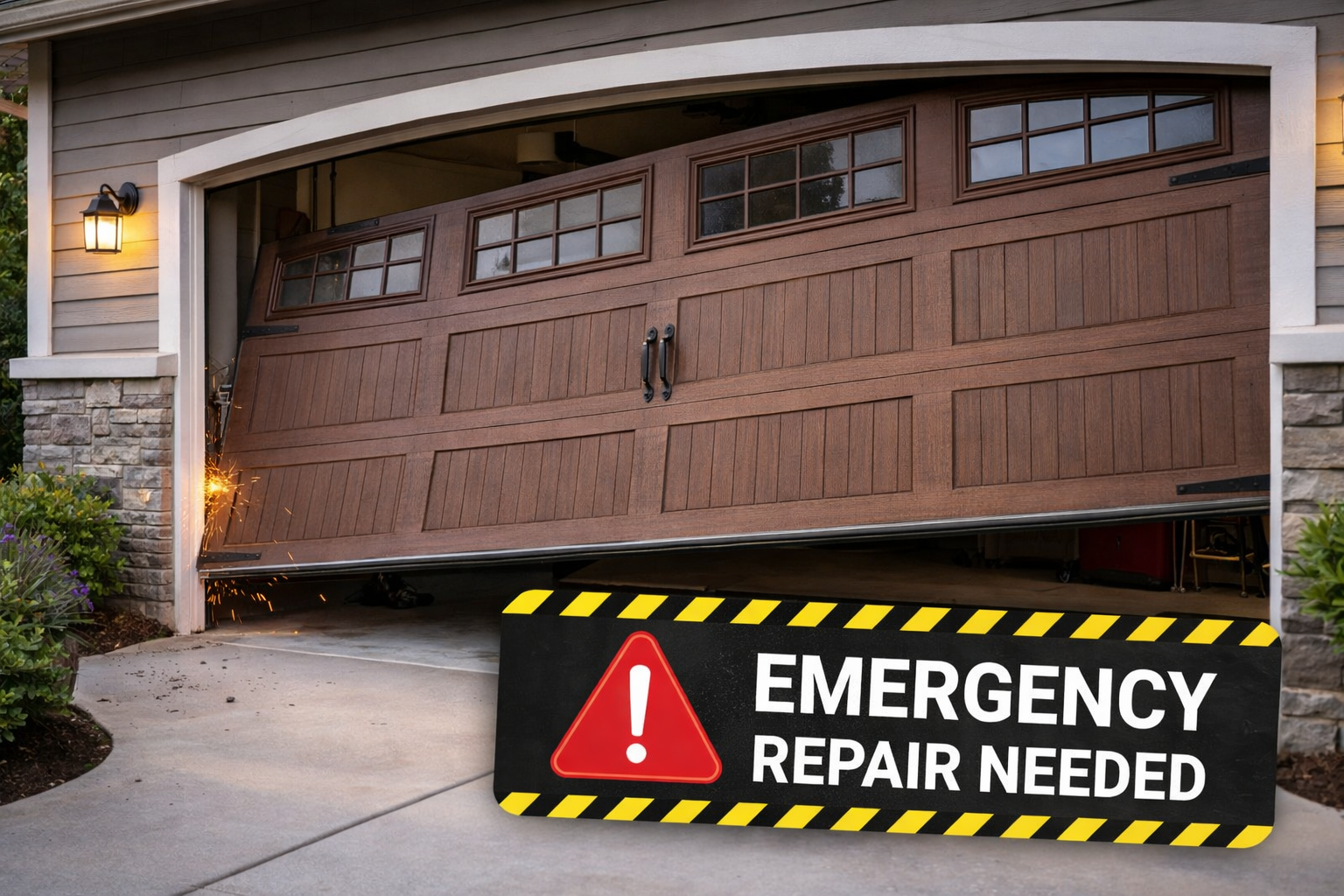 broken garage door emergency repair needed An image of custom carpentry and woodworking services in Oakville, ON