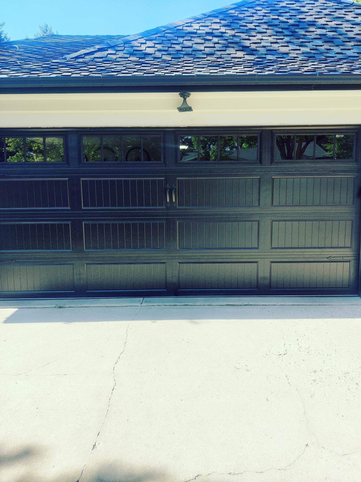 Black Carriage stamped Garage Door
