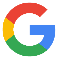 The google logo is a rainbow colored circle with the letter g in the middle.