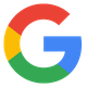 The google logo is a rainbow colored circle with the letter g in the middle.