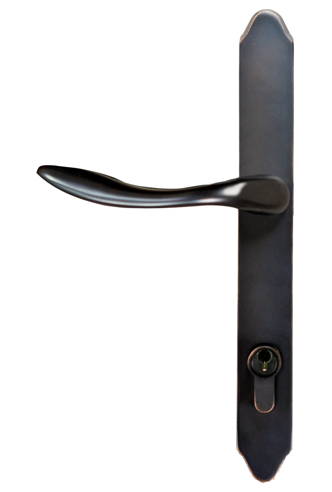 Bronze mortise lockset at Mobile Screen Repair in Riverside, CA.