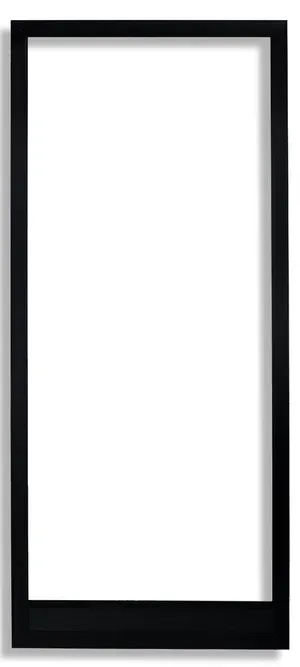 Black picture frame with a white void inside, casting a slight shadow.