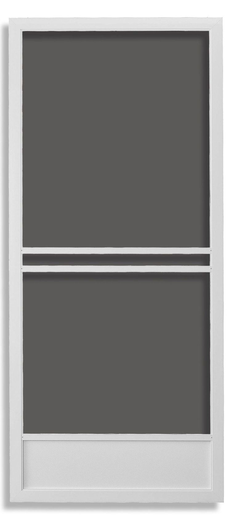 White framed screen door.