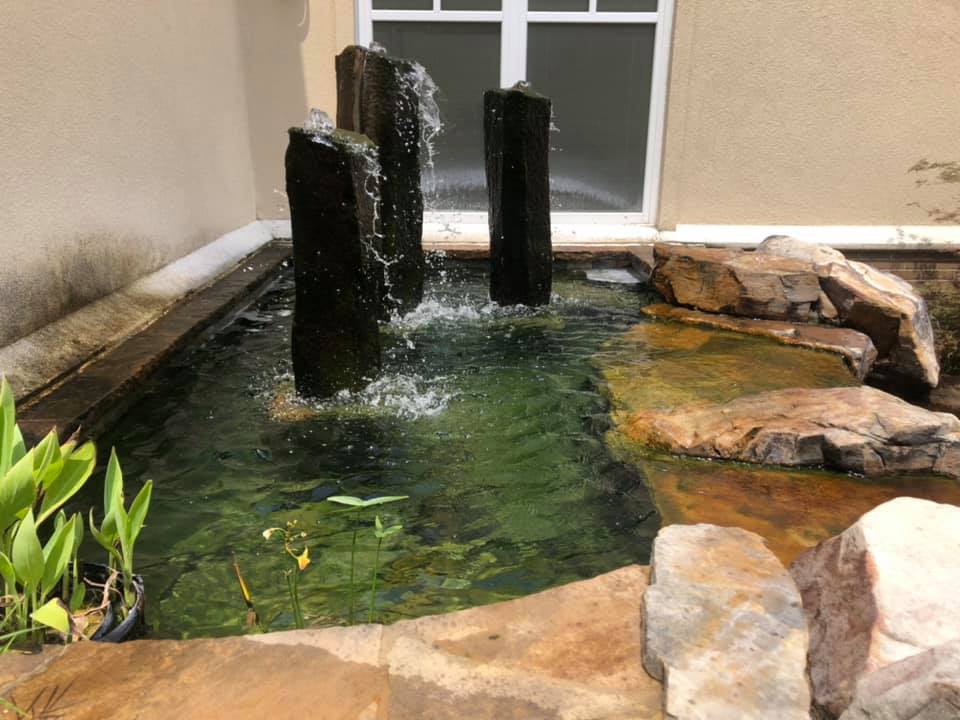 Fish Pond with Stones — Newnan, GA — Aqua Gardens