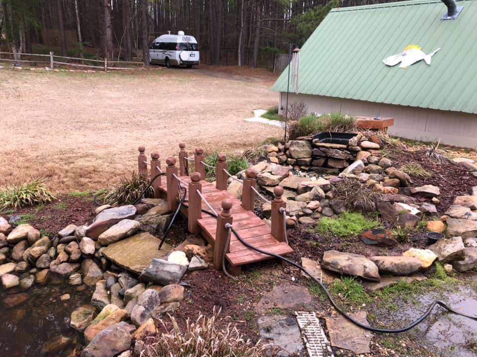 Man Made Pond with Bridge — Newnan, GA — Aqua Gardens