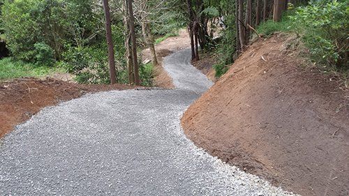 Leveling the road by bobcat equipment