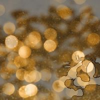 A drawing of a cat sitting in front of a bunch of lights.