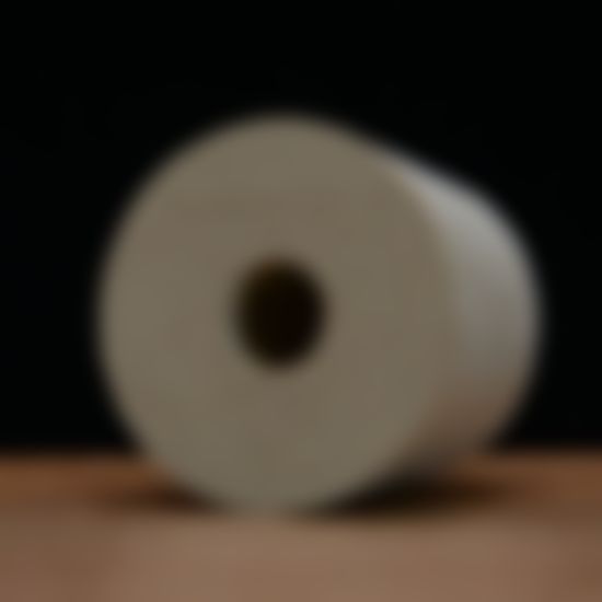 A rubber stopper made in the usa sits on a wooden table