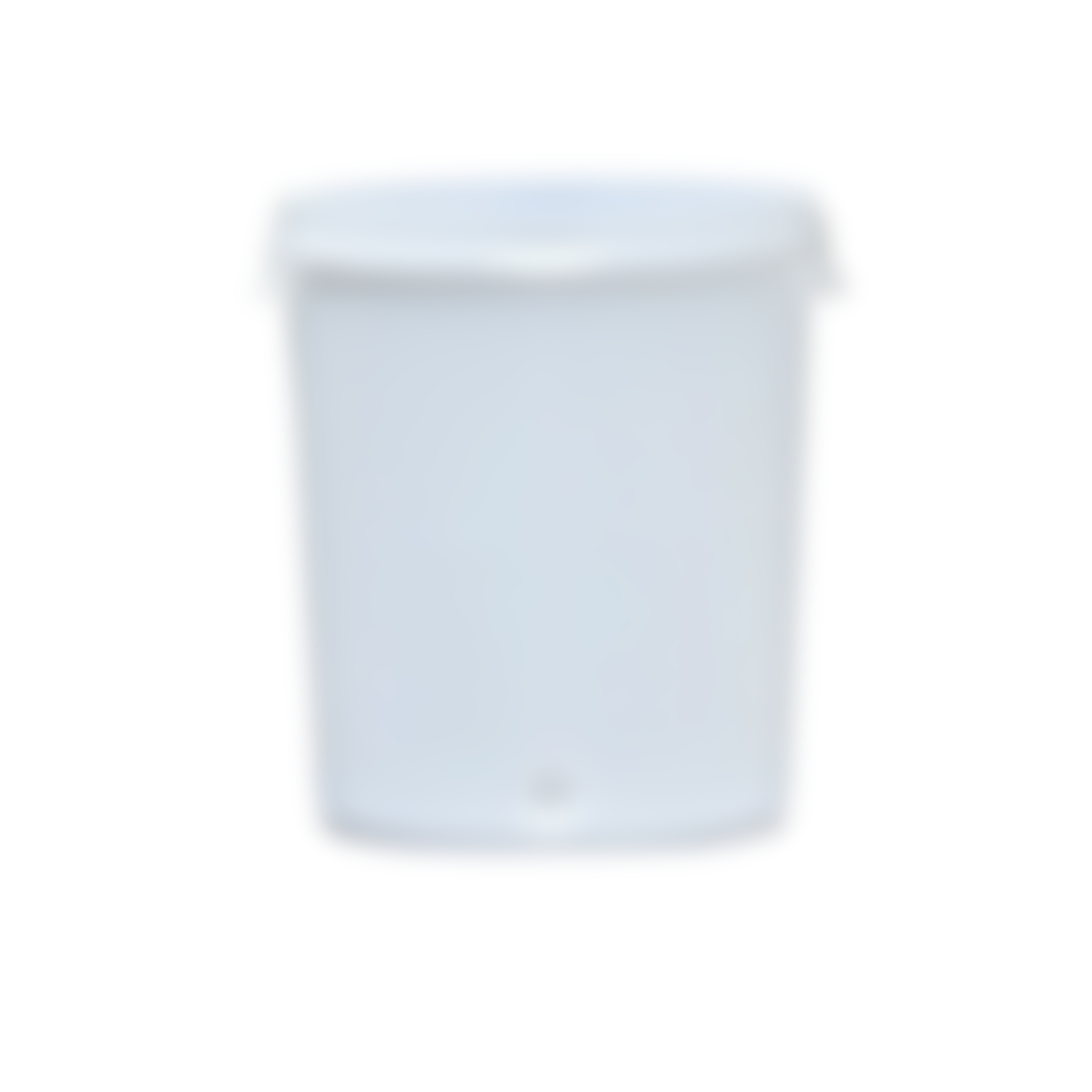 A white plastic bucket with a hole in the middle on a white background.