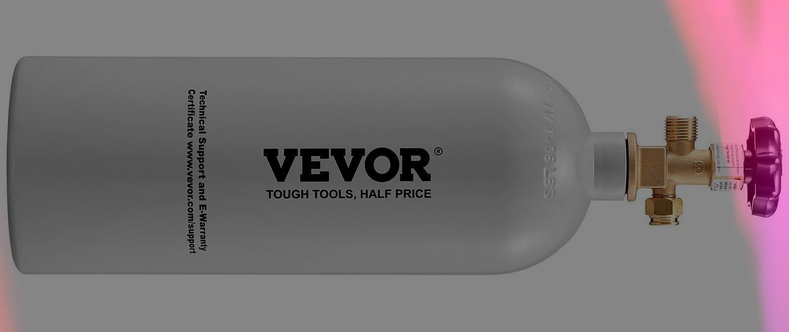 A gray cylinder with the word vevor on it