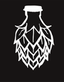 A black and white drawing of a hop on a black background.