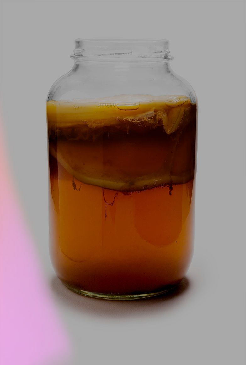 Kombucha in a glass jar