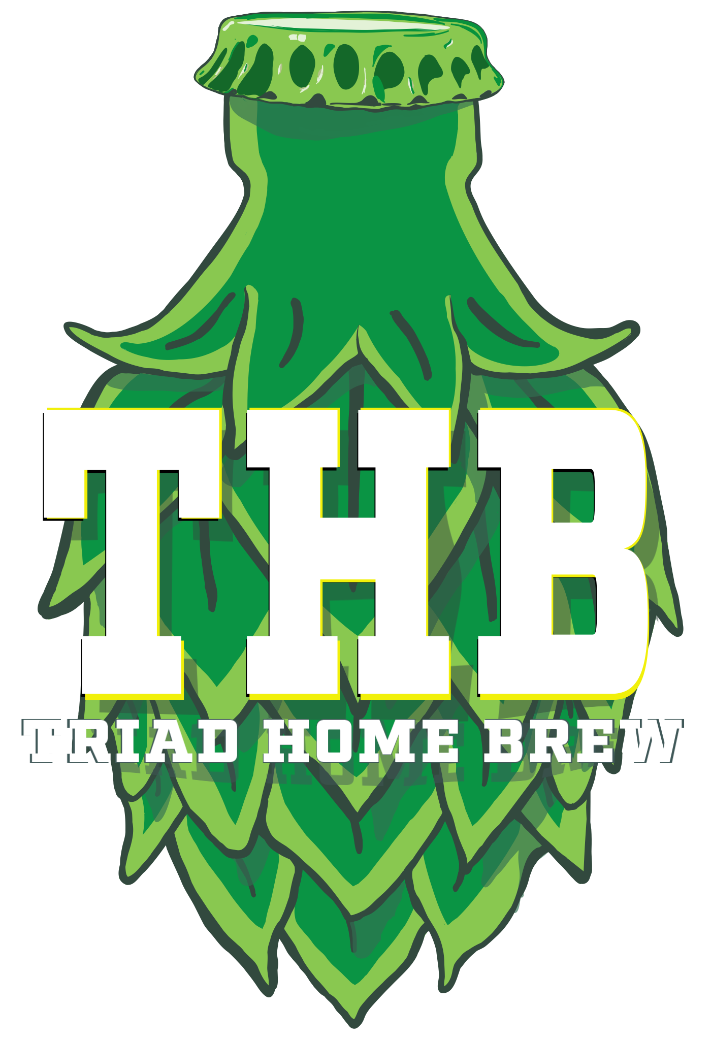 The logo for the biad home brewing company is a green bottle with a hop on top of it.