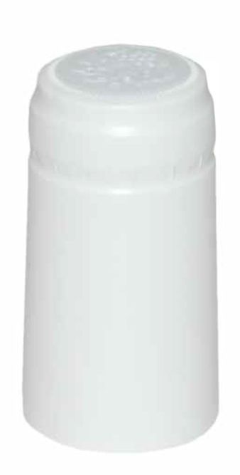 A close up of a bottle of wine with a white cap on a table.