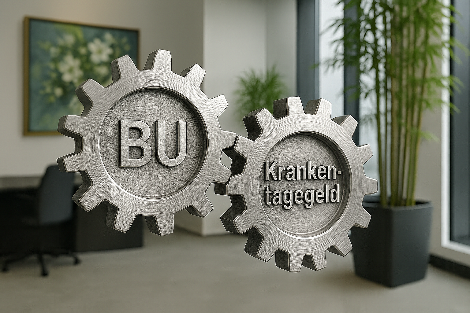 Visualisierung eines modernen Beratungskonzepts zur Arbeitskraftabsicherung: BU und Krankentagegeld 