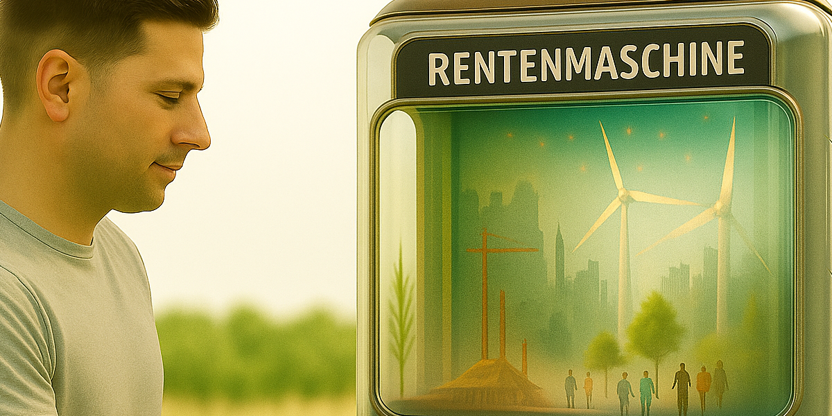 Dieses fotorealistische Bild inszeniert einen jungen Mann, der gezielt eine Münze in eine überdimensionale Glasmaschine einwirft – als visuelle Metapher für planvollen Vermögensaufbau, finanzielle Klarheit und strukturierte Entscheidungen. Das Motiv eignet sich ideal für Beiträge über Finanzberatung, Sparstrategien und den bewussten Umgang mit Geld – etwa im Kontext von ETF-Sparplänen, Vorsorge oder Beratungskonzepten wie dem Drei-Töpfe-Modell.