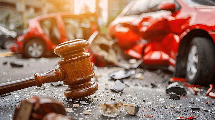 image of car accident with gavel