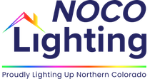 The logo for noco lighting is proudly lighting up northern colorado.