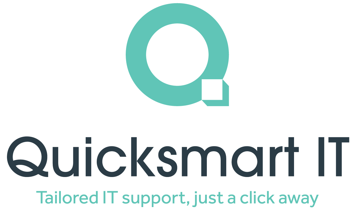 A logo for quicksmart it , a company that provides tailored it support , just a click away.