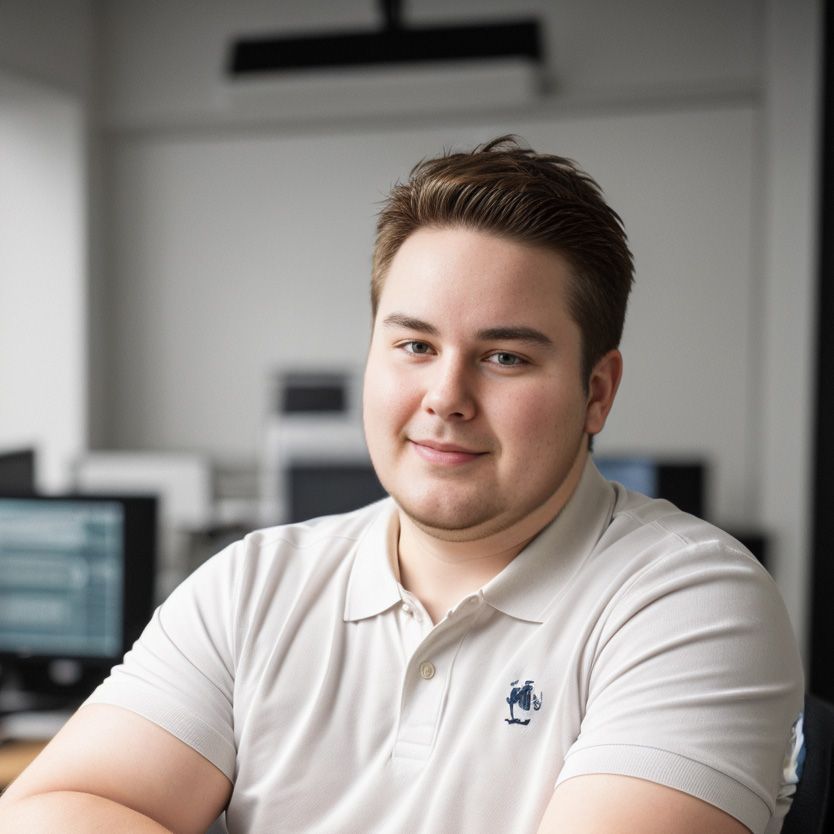 A man wearing a white polo shirt with a horse embroidered on it