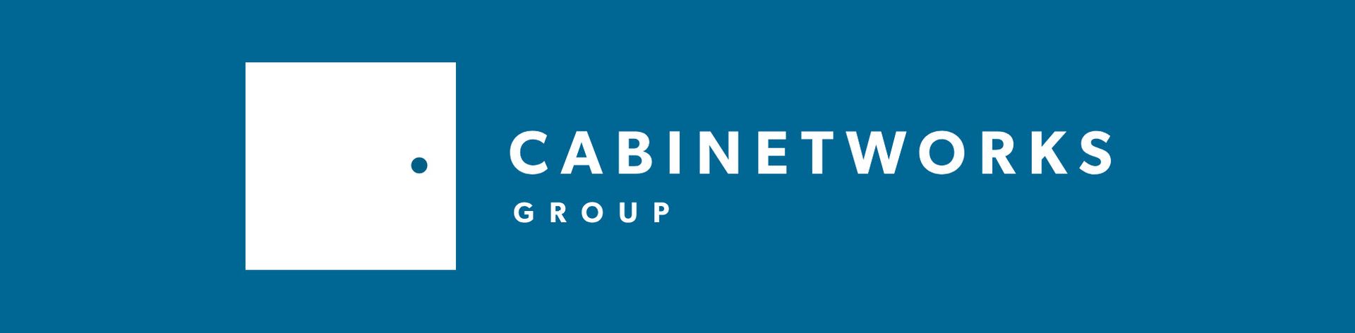 Cabinetworks Group logo on a blue background with a white square icon and white text