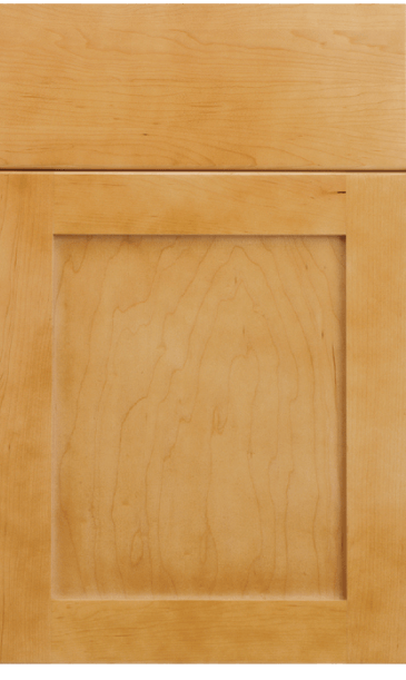 A close up of a wooden cabinet door on a white background.