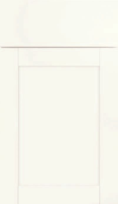 A close up of a white cabinet door on a white background.