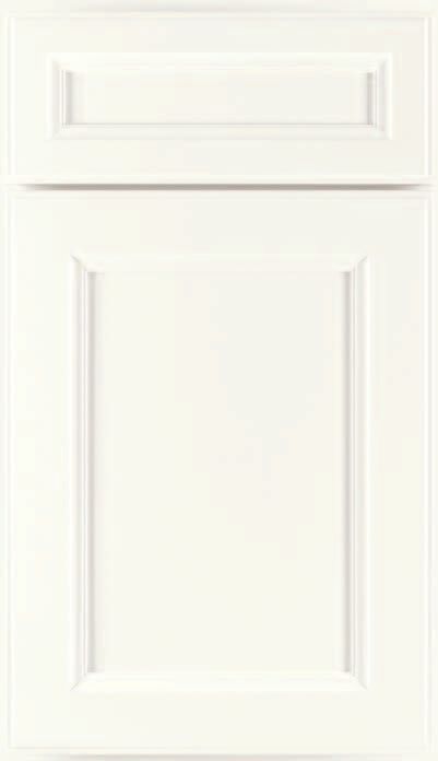 A close up of a white cabinet door on a white background.