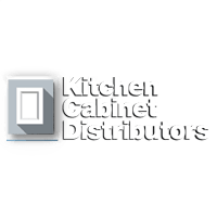 A logo for kitchen cabinet distributors with a square in the middle.