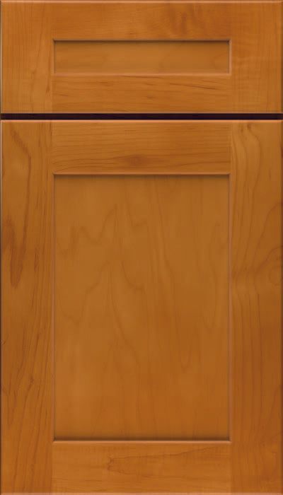 A close up of a wooden cabinet door.
