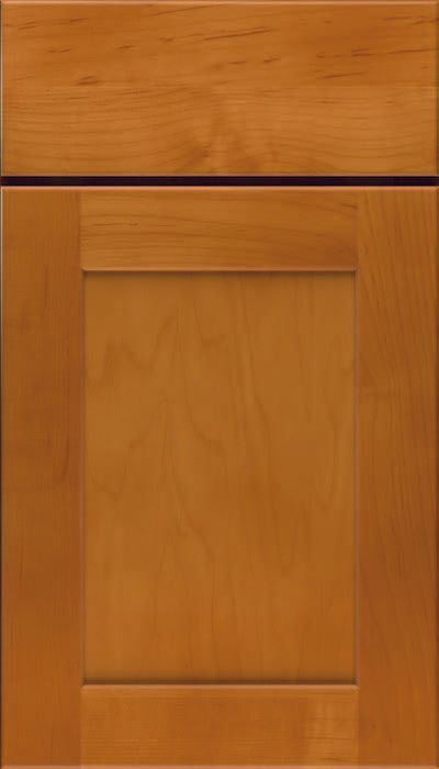 A close up of a wooden cabinet door on a white background.